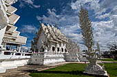 Famous Thailand temple or white temple, Wat Rong Khun,at Chiang Rai province, northern Thailand. 